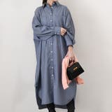 ネイビー | シャツワンピース レディース 長袖 | REAL STYLE