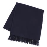 ネイビー | ≪しっかり厚手♪≫ウールタッチ無地＆タータンチェック大判ストール マフラー スヌ… | REAL STYLE