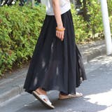 ブラック | 選べる9色 コットンロング丈スカート マキシスカート | REAL STYLE