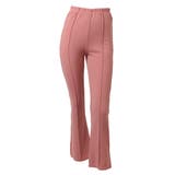 ピンク | エンボス加工センターラインセミフレアパンツ レディース ボトムス | REAL STYLE