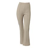 グレージュ | エンボス加工センターラインセミフレアパンツ レディース ボトムス | REAL STYLE