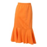 ネオンオレンジ | 裾カットオフ裏起毛マーメイドスカート レディース ボトムス | REAL STYLE