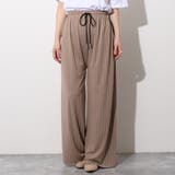 モカ | サラてろストライプワイドパンツ レディース ボトムス | REAL STYLE