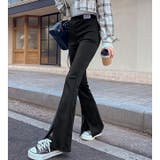 ブラック | フレアパンツ レディース 黒 | REAL STYLE