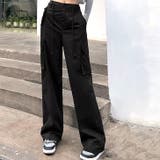 ブラック | ワイドパンツ レディース カーゴ | REAL STYLE