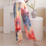 レッド | ワイドパンツ レディース タイダイ柄 | REAL STYLE