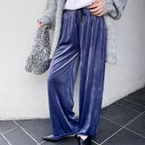 ブルー | ワイドパンツ レディース ベロア | REAL STYLE