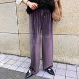 ダークパープル | ワイドパンツ レディース ベロア | REAL STYLE
