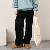 ブラック | ワイドパンツ レディース ベロア | REAL STYLE