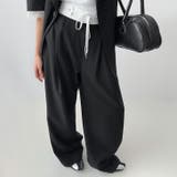 ブラック | ワイドパンツ スラックス レディース | REAL STYLE