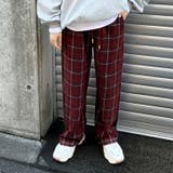 ワイン | チェックパンツ レディース 薄手 | REAL STYLE