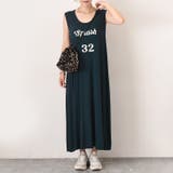ブルーグリーン | ワンピース レディース ロゴプリント | REAL STYLE