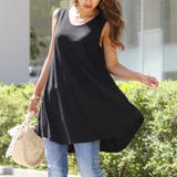 ブラック | Aラインサラてろタンクトップ トップス レディース | REAL STYLE