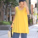 イエロー | Aラインサラてろタンクトップ トップス レディース | REAL STYLE