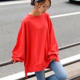 レッド | テールカットビッグシルエットライトスウェット レディース トップス | REAL STYLE