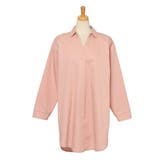ピンク | スキッパーコットンワイドロングシャツ レディース トップス | REAL STYLE