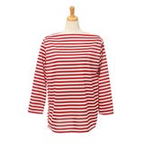 レッド | ボートネックベーシックボーダー柄ワイドカットソー レディース トップス | REAL STYLE
