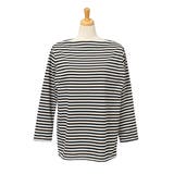 ブラック | ボートネックベーシックボーダー柄ワイドカットソー レディース トップス | REAL STYLE