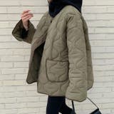 カーキ | キルティングコート レディース ノーカラー | REAL STYLE