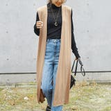 ベージュ | ジレ レディース ロング | REAL STYLE