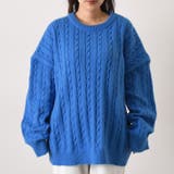 ブルー | ケーブルニット レディース 長袖 | REAL STYLE