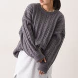 グレー | ケーブルニット レディース 長袖 | REAL STYLE