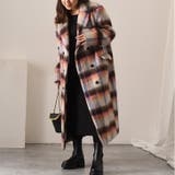 ブラウン | チェスターコート ロング チェック柄 | REAL STYLE