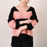 ピンク | ニット レディース Vネック | REAL STYLE