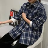 ネイビー | シャツ レディース チェック柄 | REAL STYLE
