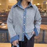 グレー | ニットカーディガン デニム 切替 | REAL STYLE