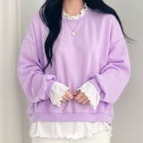 ラベンダー | ライトスウェット レイヤード風 トレーナー | REAL STYLE