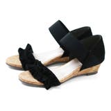 3020ブラックsd | キッズサンダル コルク巻き ゴムストラップ | welleg