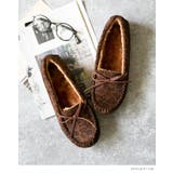 3171レオパードsd | フェイクファーリボンモカシン フラット 防寒 | welleg