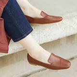 1084ブラウンPU | スクエアトゥフラットローファー ローファー カジュアルシューズ | welleg