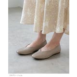 スクエアトゥ Vカット フラットパンプス | welleg | 詳細画像11 