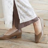 1034グレージュPU | Vカット スクエアトゥ チャンキーヒール | welleg