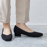 3020ブラックSD | Vカット スクエアトゥ チャンキーヒール | welleg