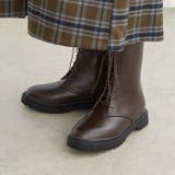 1086ダークブラウンPU | レースアップブーツ レディース 厚底 | welleg