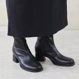 1020ブラックPU | ショートブーツ レディース チャンキーヒール | welleg