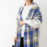 9076ブルーチェックZK | 大判ストール マフラー ブランケット | welleg