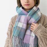 9181パープルチェックZK | 大判ストール マフラー ブランケット | welleg