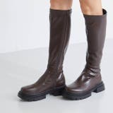 1086ダークブラウンPU | ロングブーツ レディース ヒール5センチ | welleg