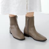 1034グレージュPU | ショートブーツ レディース チャンキーヒール | welleg