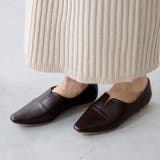 1086ダークブラウンPU | フラットシューズ スリット カジュアルシューズ | welleg