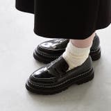 1020ブラックベルトPU | ローファー レディース 厚底 | welleg