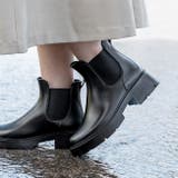 6001ブラック | サイドゴア レインブーツ 厚底 | welleg