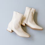 1001アイボリーPU | ショートブーツ レディース チャンキーヒール | welleg