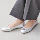 1140シルバーpu | スクエアトゥ バレエシューズ バレエコア | welleg