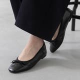 1029ブラッククロコpu | スクエアトゥ バレエシューズ バレエコア | welleg