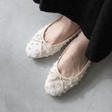 4033ベージュポンポンCL | スクエアトゥ バレエシューズ バレエコア | welleg